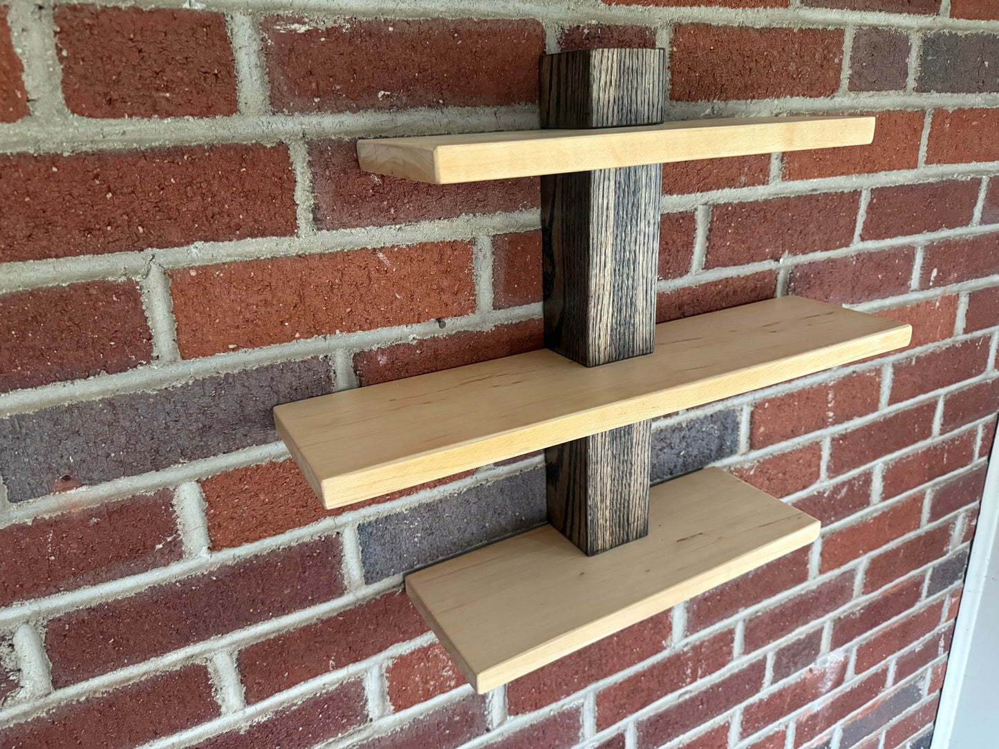 Oak and Ambrosia Maple Wall Shelf
