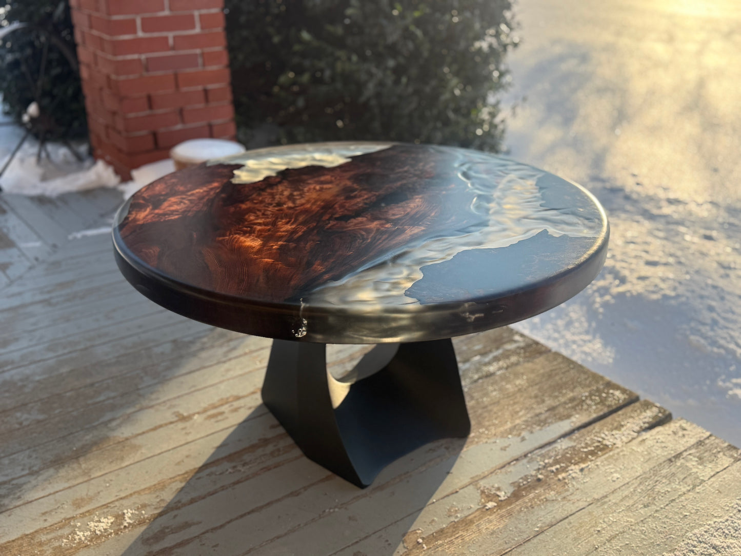 Redwood Resin Table