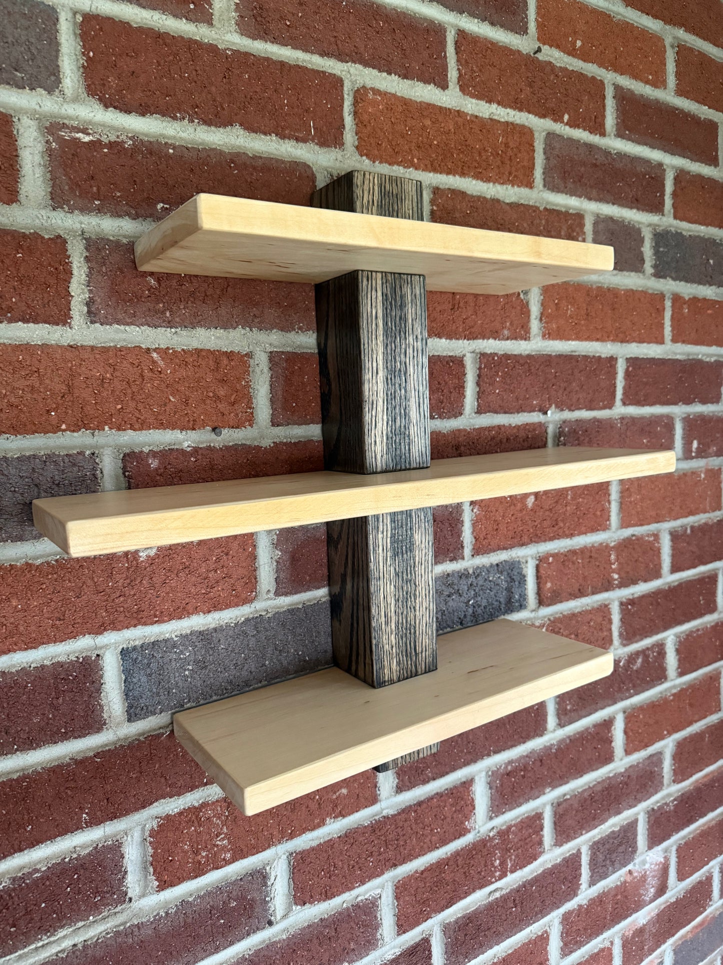 Oak and Ambrosia Maple Wall Shelf