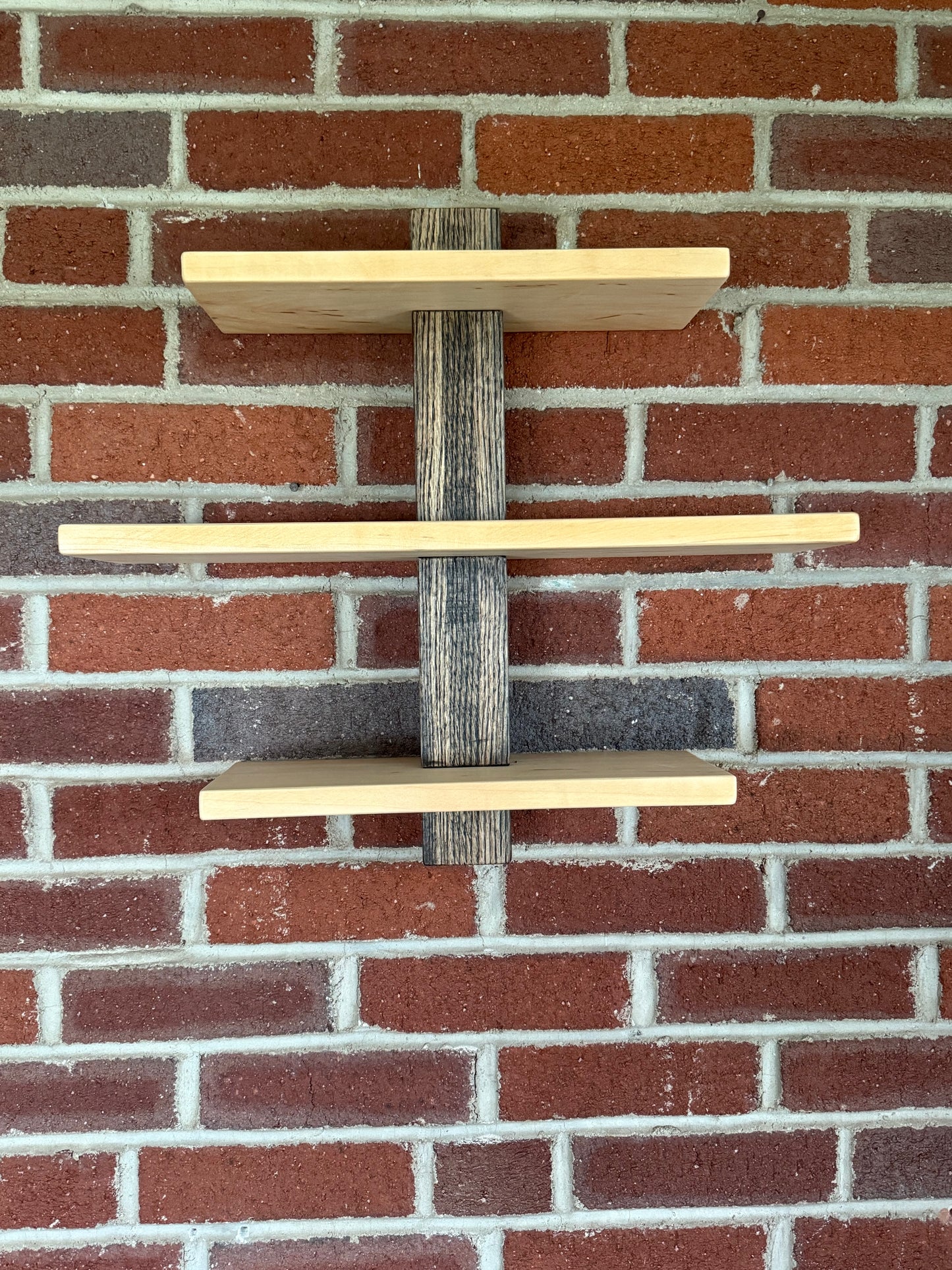 Falling Man Design Oak and Ambrosia Maple Wall Shelf – Falling Man Designs
