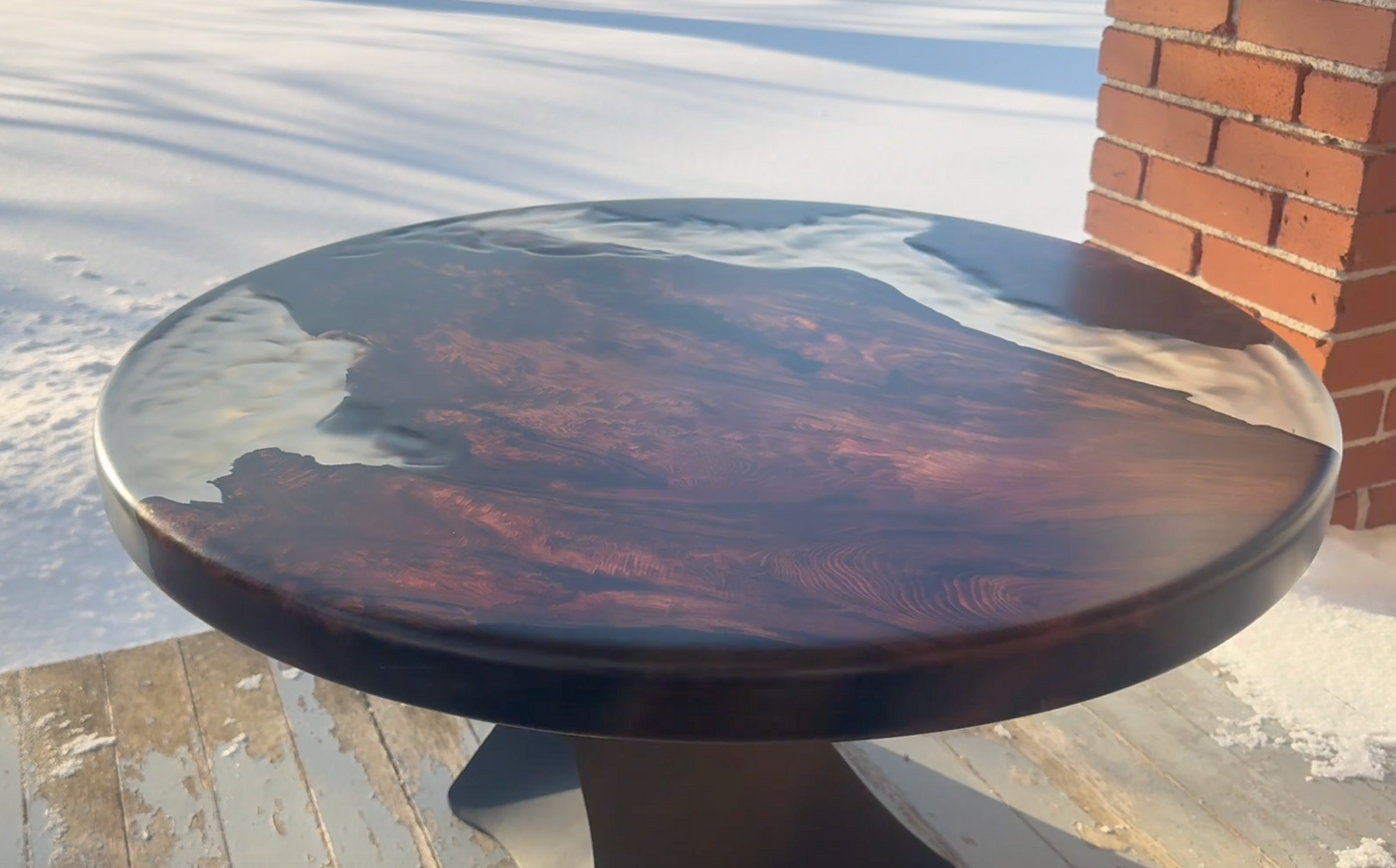Redwood Resin Table